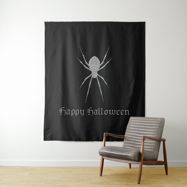 Silver Spider Halloween Foto Hintergrund Wandteppich (Beispiel)