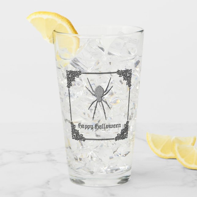 Silver Spider Halloween Glas (Vorderseite Ice)