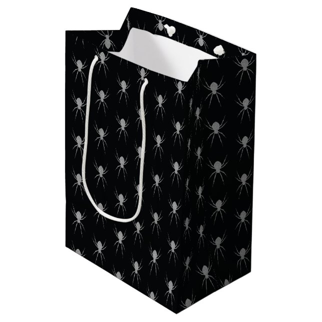 Silver Spider Halloween Mittlere Geschenktüte (Vorderseite Schrägansicht)