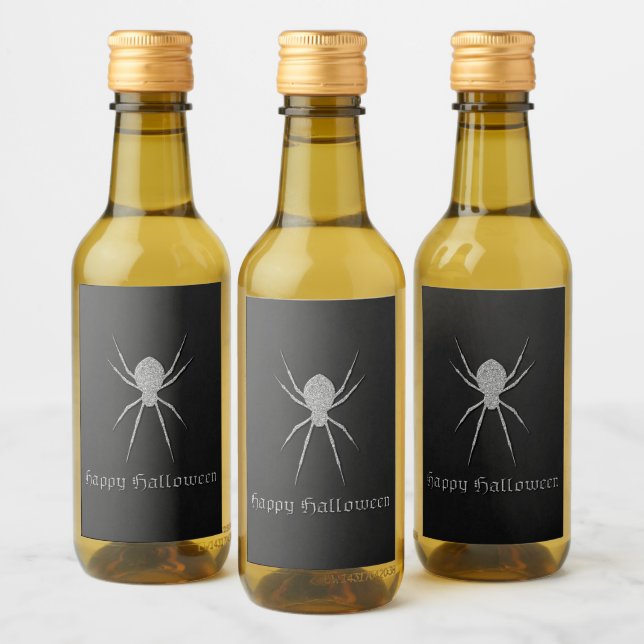 Silver Spider Halloween Weinetikett (Flaschen)