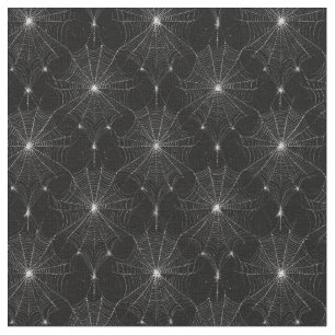 Silver Spiderweb Lace auf Black Stoff
