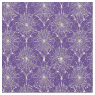 Silver Spiderweb Lace auf Lila Stoff
