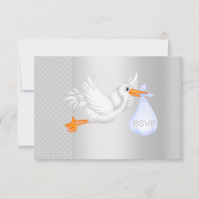SILVER SPOT UAWG STORK RSVP KARTE (Vorderseite)