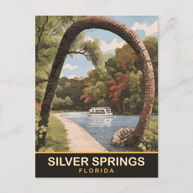 Silver Springs, Florida Postkarte (Vorderseite)