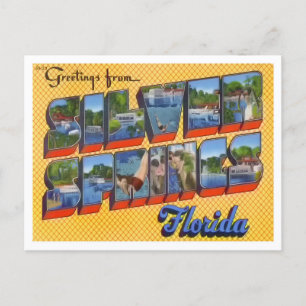 Silver Springs, Florida Vintage Große Buchstaben Postkarte