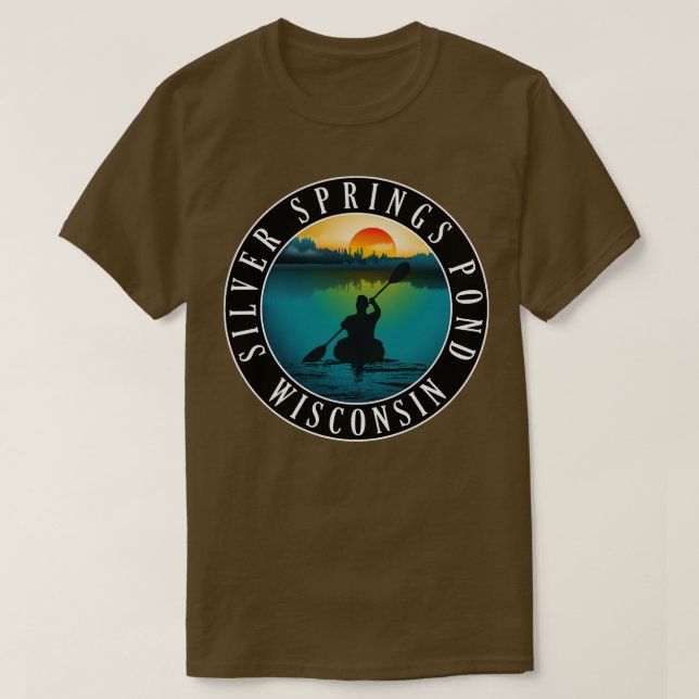 Silver Springs Pond Wisconsin Kayaking T-Shirt (Design vorne)