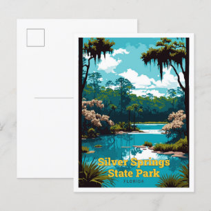 Silver Springs State Park Reise Kunst Vintage Postkarte