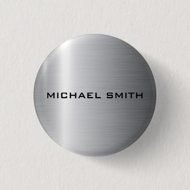 Silver Stainless Steel Metal Button (Vorderseite)