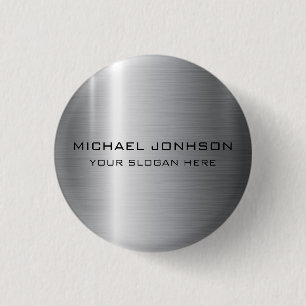 Silver Stainless Steel Metal Button
