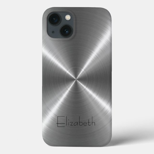 Silver Stainless Steel Metal Case-Mate iPhone Hülle (Rückseite)
