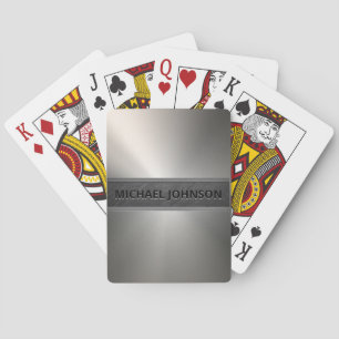 Silver Stainless Steel Metal Modern Playing Cards Spielkarten