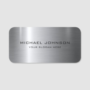 Silver Stainless Steel Metal Namensschild