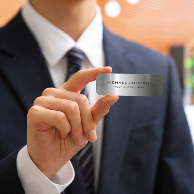 Silver Stainless Steel Metal Namensschild (Von Creator hochgeladen)