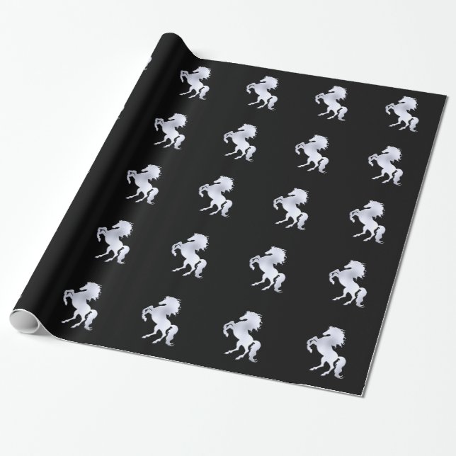 Silver Stallion Black Geschenkpapier (Ungerollt)