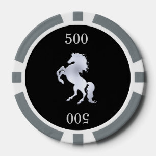 Silver Stallion Black Pokerchips