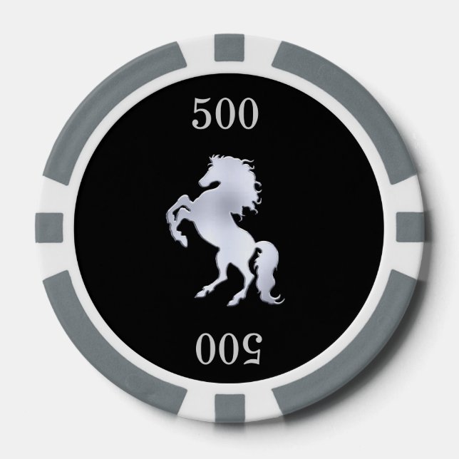 Silver Stallion Black Pokerchips (Vorderseite)