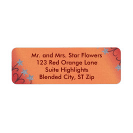 Silver Star Blume Red Orange Address Labels