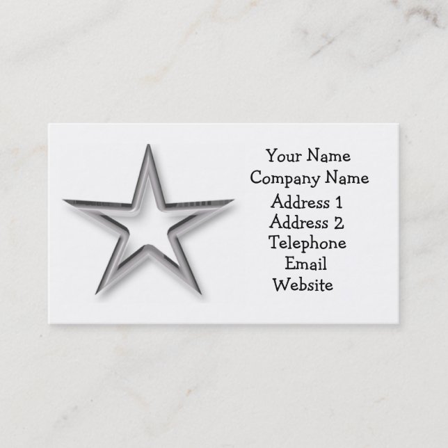 Silver Star Business Card Visitenkarte (Vorderseite)