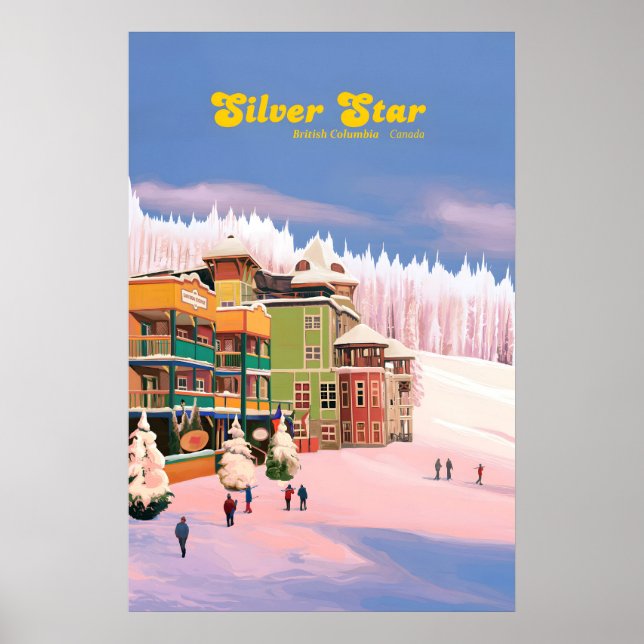 Silver Star Canada Skigebiet Reiseplakat Poster (Vorne)