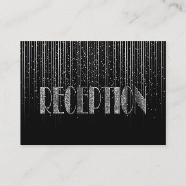 Silver Star Dusche und Black Wedding Design Begleitkarte (Vorderseite)