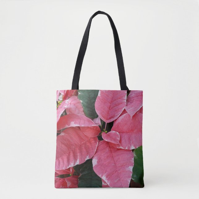 Silver Star Marble Poinsettias Pink Holiday Floral (Vorderseite)