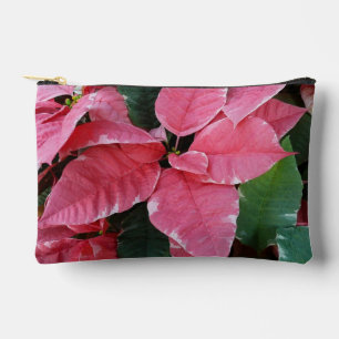 Silver Star Marble Poinsettias Pink Holiday Floral Zubehörtasche
