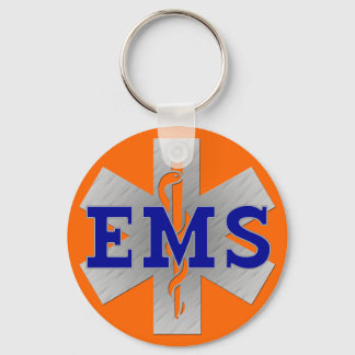 Silver Star of Life mit Blue EMS Schlüsselanhänger