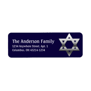 Silver Star von David Hanukkah Address Labels d1