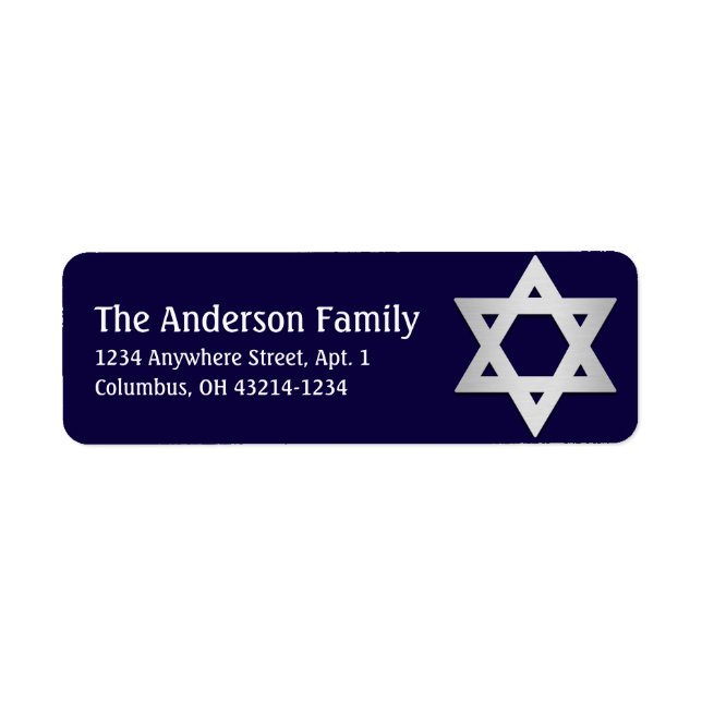 Silver Star von David Hanukkah Address Labels d2 (Vorne)