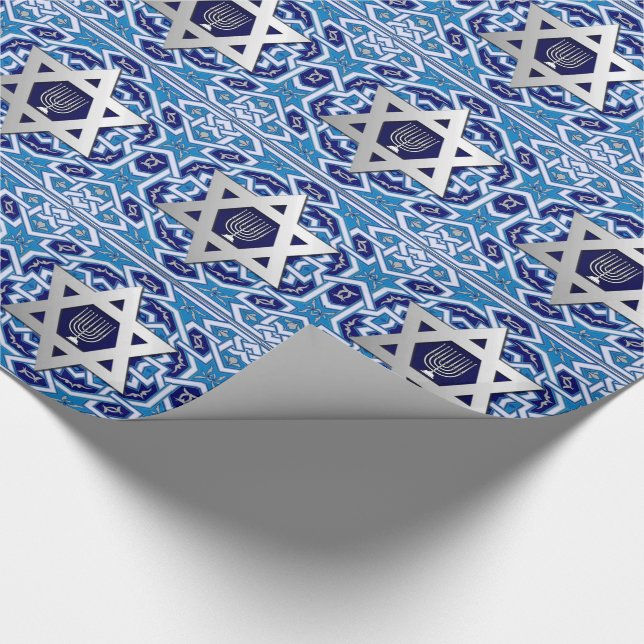 Silver Star von David Jewish Holidays Geschenk Geschenkpapier (Ecke)
