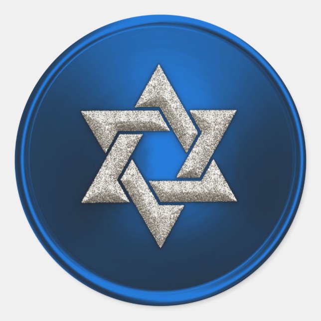 Silver Star von David Umschlag Aufkleber Blue (Vorderseite)