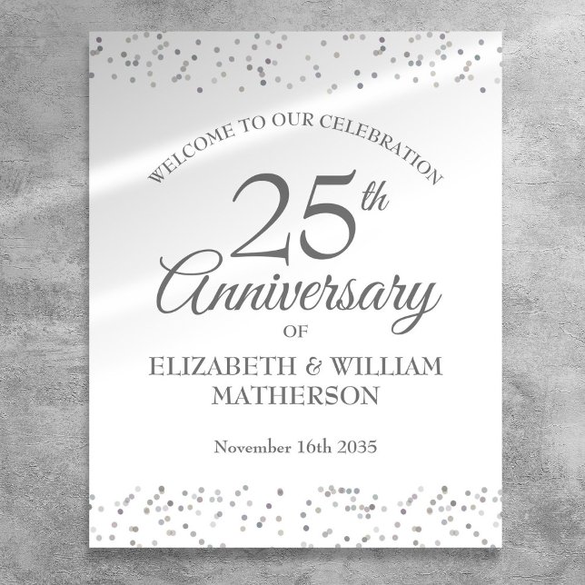 Silver Stardust Begrüßungszeichen zum 25. Jubiläum Poster (25th Anniversary Silver Stardust Welcome Sign)