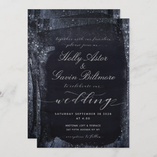 Silver Starry Night Wedding 2 Invitation Suite Einladung