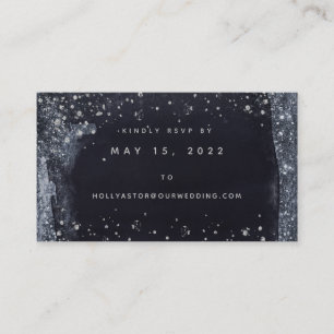 Silver Starry Night Wedding Online RSVP Card Visitenkarte