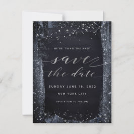 Silver Starry Night Wedding Save the Date