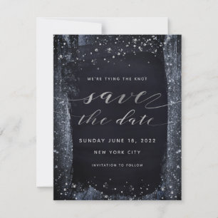 Silver Starry Night Wedding Save the Date
