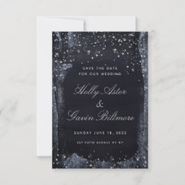 Silver Starry Night Wedding Save the Date