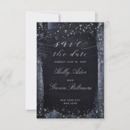 Silver Starry Night Wedding Save the Date
