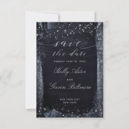 Silver Starry Night Wedding Save the Date