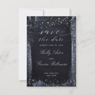 Silver Starry Night Wedding Save the Date