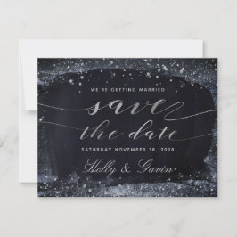 Silver Starry Night Wedding Save the Date