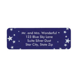 Silver Stars auf Royal Blue Address Labels