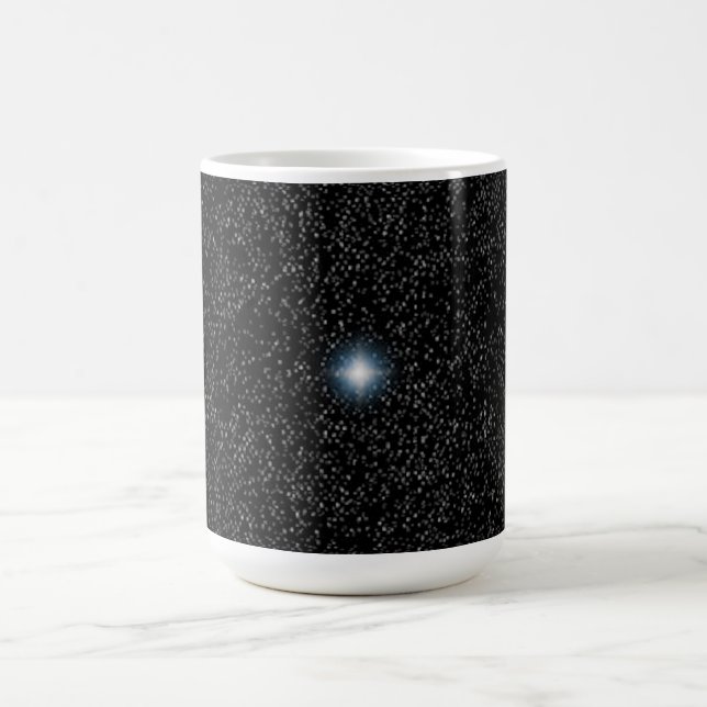 Silver Stars auf schwarzen Tasse (Mittel)