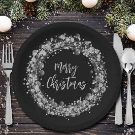 Silver Stars Frohe Weihnachten Pappteller