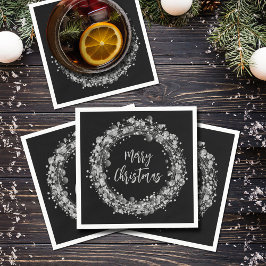 Silver Stars Frohe Weihnachten Serviette