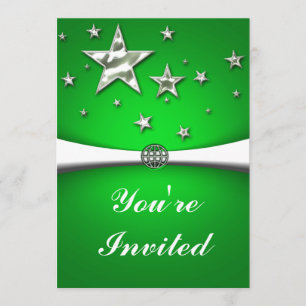Silver Stars Green Party Einladung
