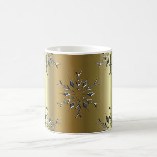 Silver Stars on Gold Christmas Kaffeetasse