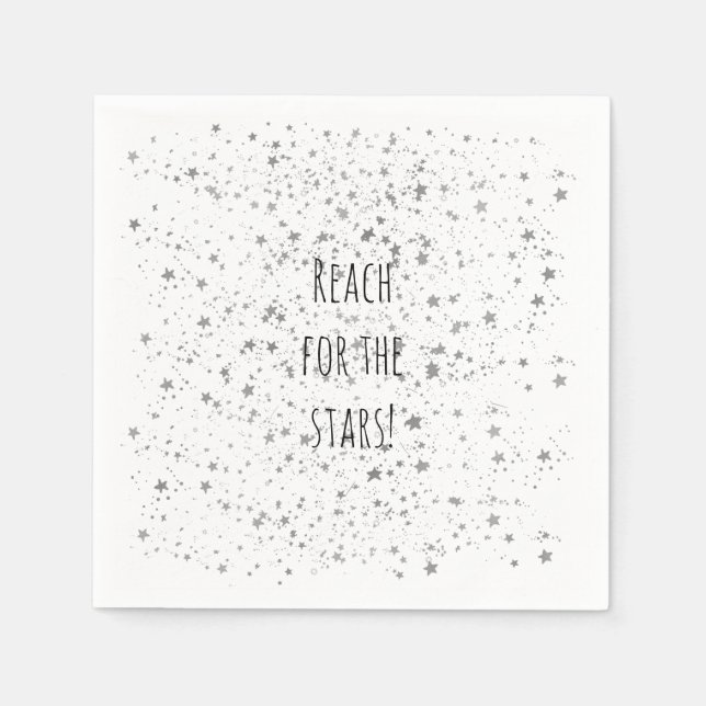 Silver Stars Personalisiert Serviette (Vorderseite)