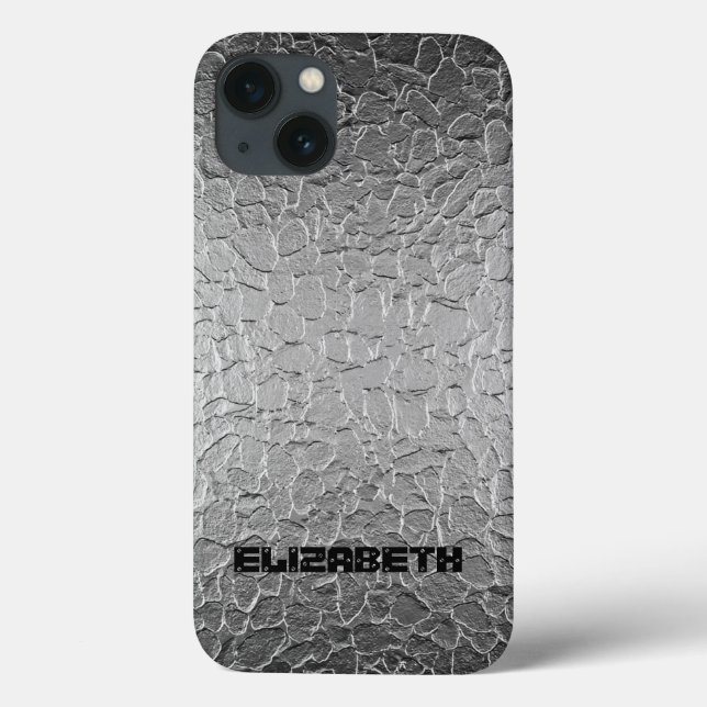 Silver Steel Metall Case-Mate iPhone Hülle (Rückseite)