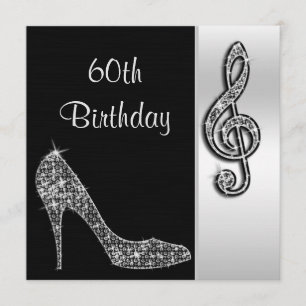 Silver Stiletto & Treble Cleft 60. Geburtstag Einladung